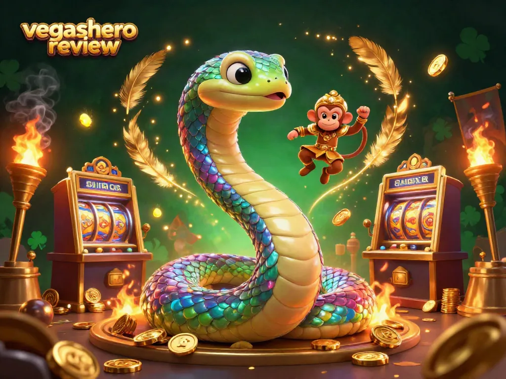 Experience the vegashero review with a vibrant 3D casino illustration showcasing a magical theme.