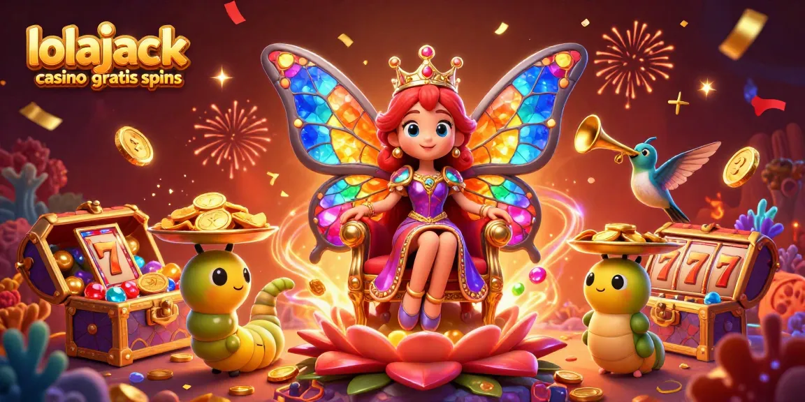 Experience the excitement with lolajack casino gratis spins and vibrant casino elements in a dazzling scene.